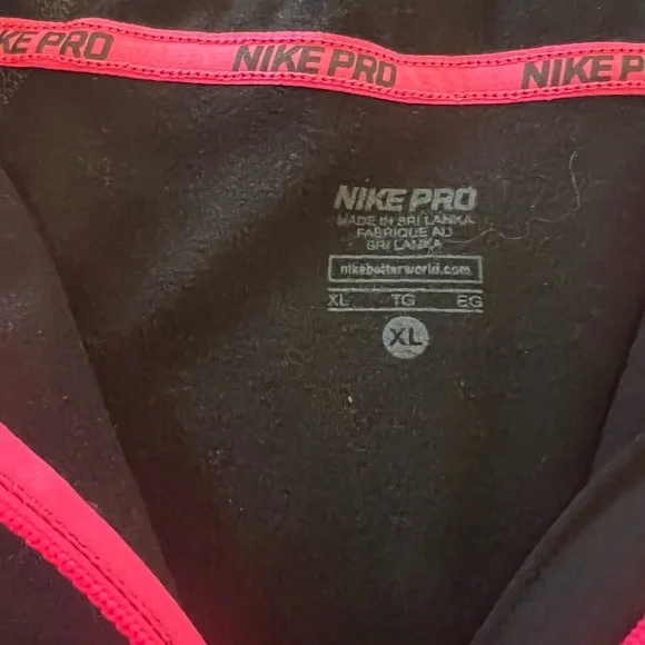 Nike Pro Black and Pink Performance Hoodie - Picture 2 of 2